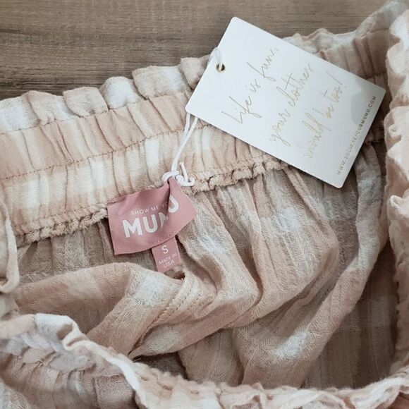 Show Me Your MuMu Roitman Cropped Wide Leg Plaid Pants Size Small NWT - Picture 9 of 9